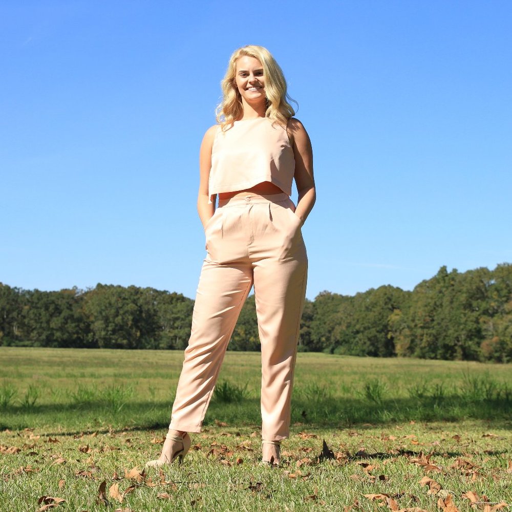 Blush Open Back Pantsuit